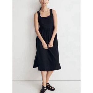 Madewell Gauzy Tank Knit Midi Dress Black Size M NWT